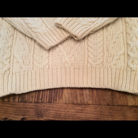 IRISH FISHERMAN KNIT WOOL PULLOVER SWEATER, NEW, S - Picture 2 of 13